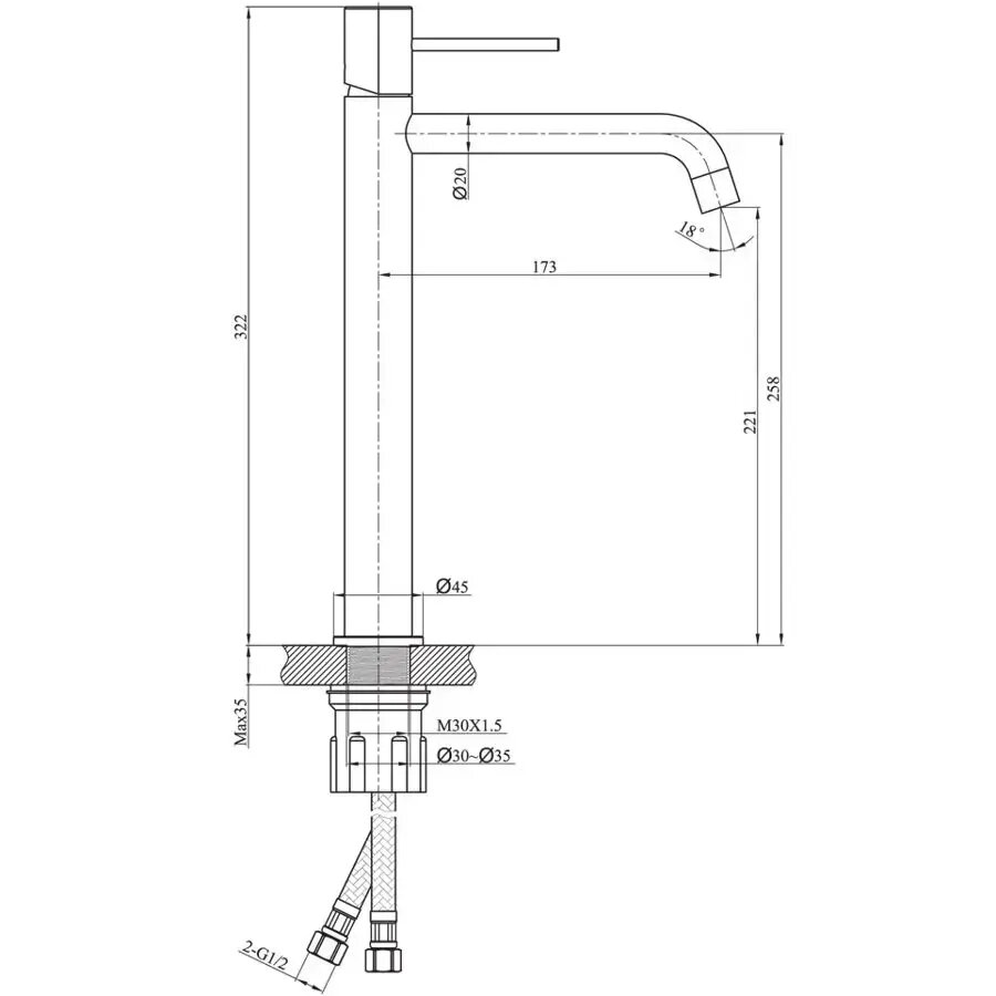 Смеситель для раковины Raiber Graceful RP-002 - фото №12