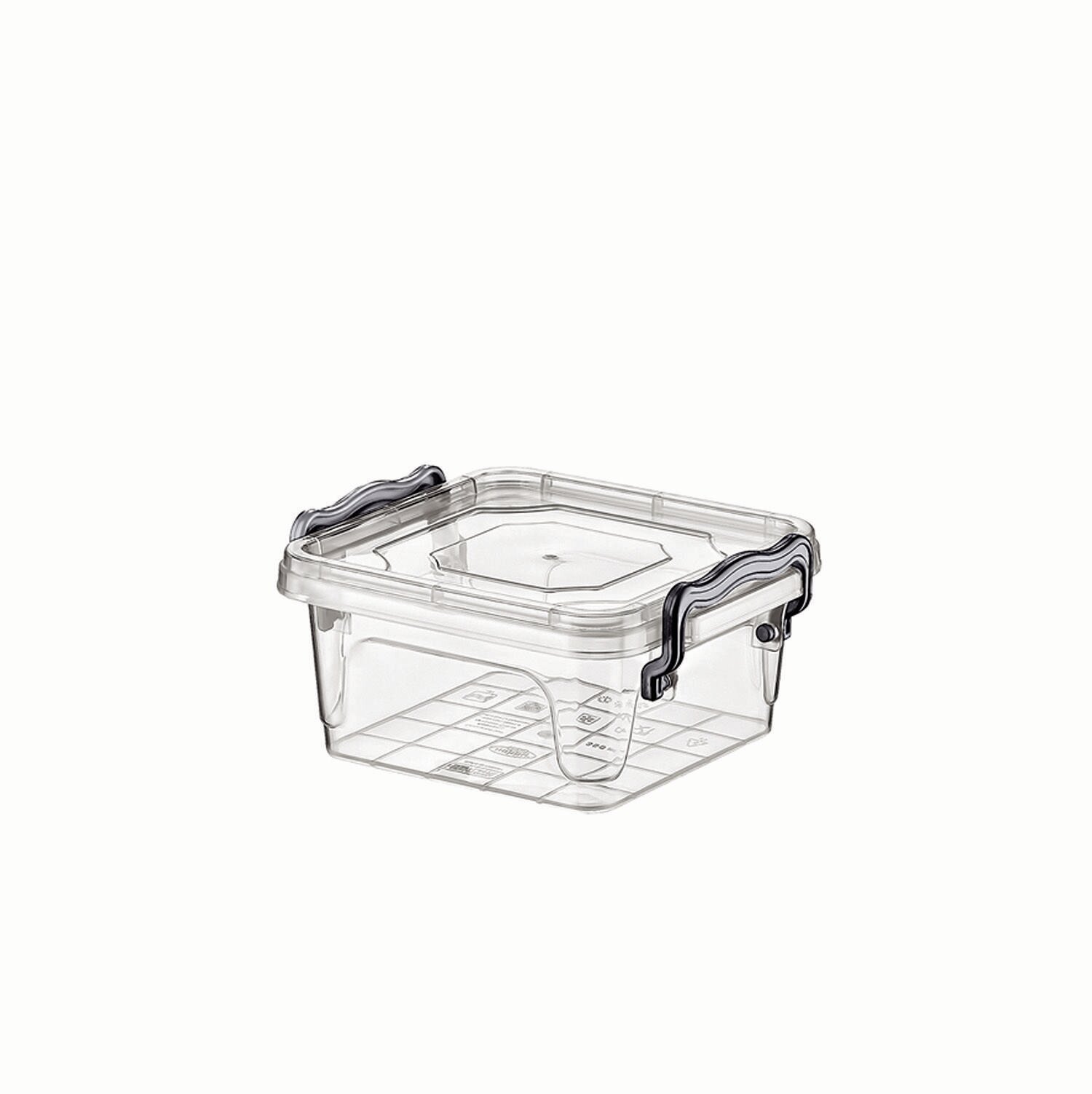 Контейнер пищевой для хранения MultiBox Square HobbyLife 350 мл, с крышкой, квадратный, прозрачный