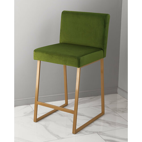 Барный стул визажиста зеленый/золото