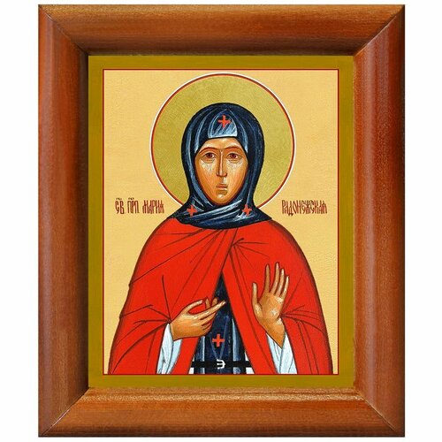 Преподобная Мария Радонежская, икона в деревянной рамке 8*9,5 см