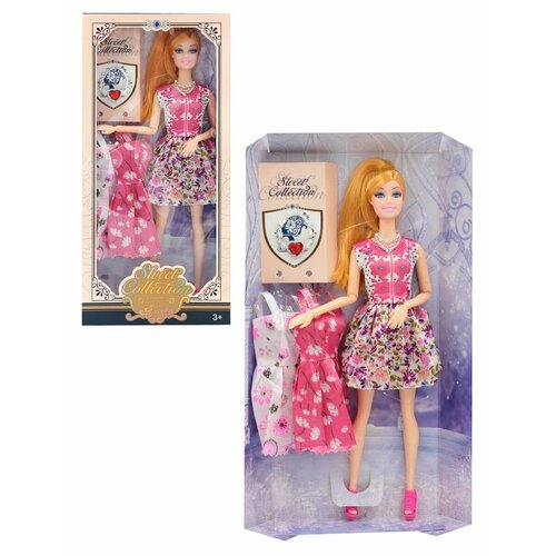 Кукла Fashion Girl 2 платья и аксессуар 29 см в белом платье с цветами DX520-A-KR1 785₽