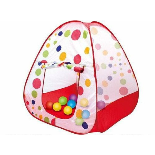 Игровая палатка КНР Шарики, 90х90х98 см, в красной сумке (YF835) игровая палатка кнр домик нейлон в сумке 455 601