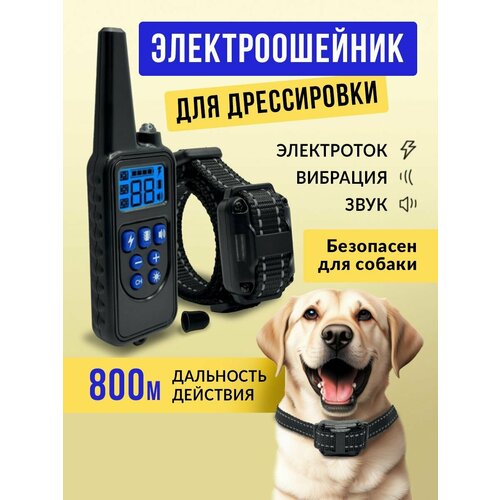 Электронный дрессировочный ошейник антилай с функцией вибрации электрошока и звуковым сигналом SuperPets
