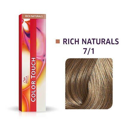 Wella - Color Touch 7/1 Rich Naturals Тонирующий краситель Средний Блондин Пепельный, 60 мл