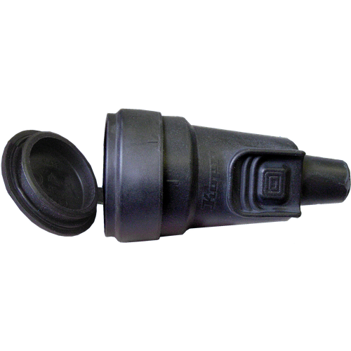 Гнездо штепсельное влагозащищенное с зажимом-фиксатором и крышкой 16А 250В цвет черный 1050₽