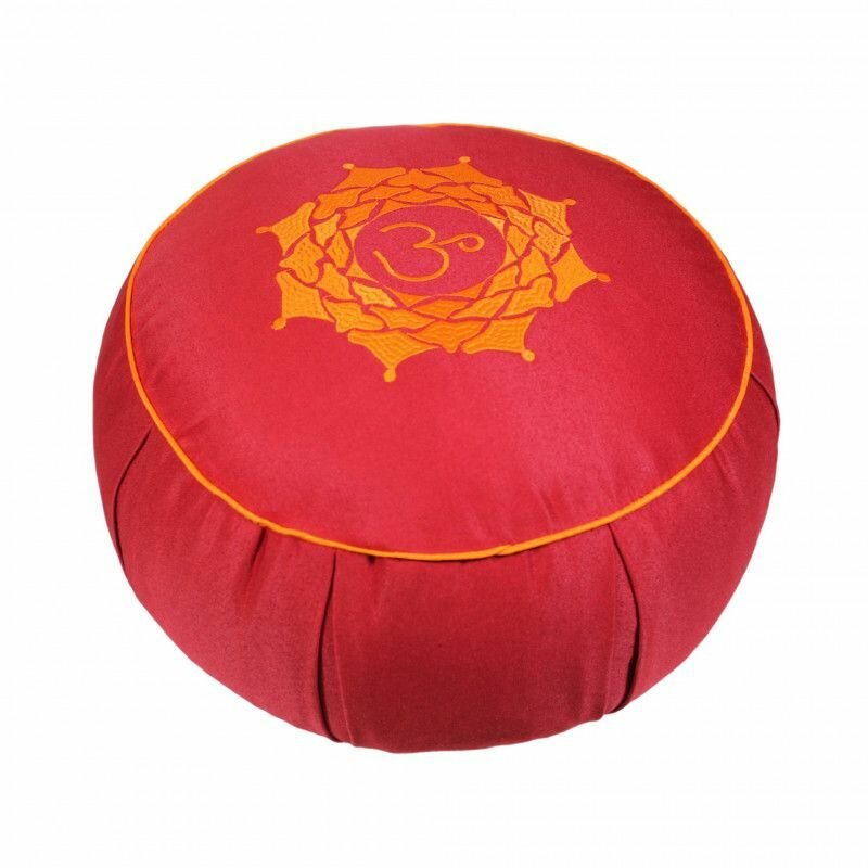 Подушка для медитации Yogastuff ОМ красная 30*15 см
