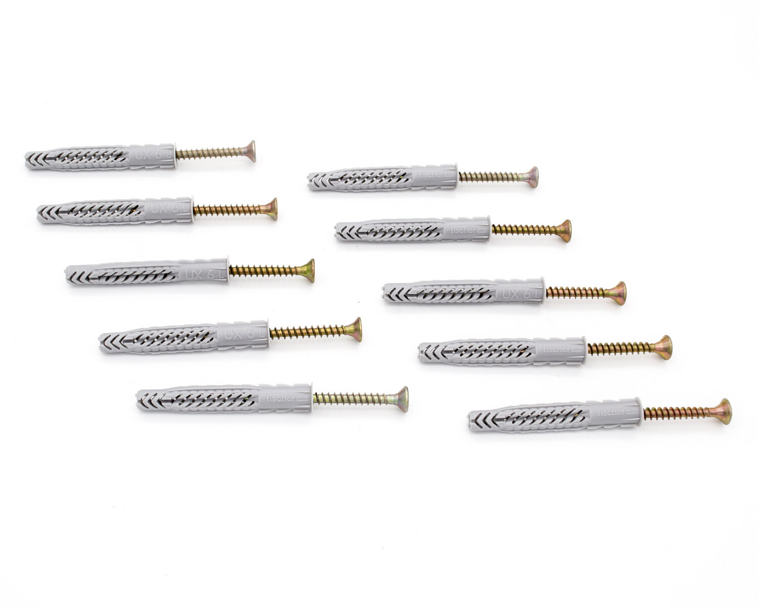фото Универсальный дюбель fischer с кромкой + шуруп, 6x50 мм, 10 штук