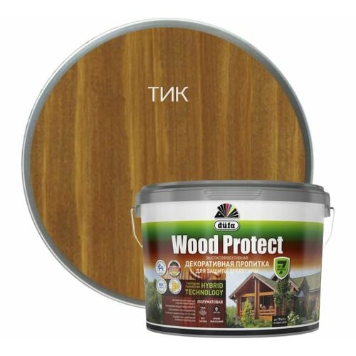 Пропитка Dufa Wood Protect 10л Тик для Защиты Древесины с Воском / Дюфа Вуд Протект.