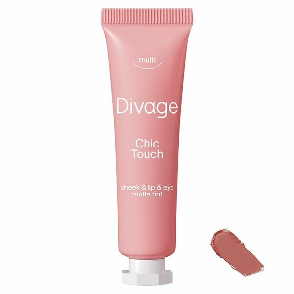Тинт кремовый матовый для щек, губ и глаз Divage Chic Touch Matte 03 персиково-розовый, 10мл