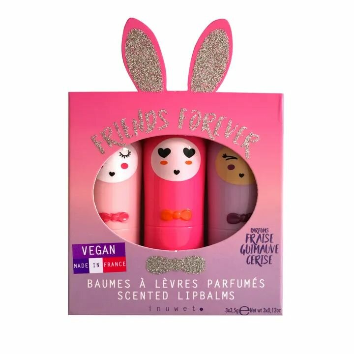 Inuwet Детский набор губных помад Vegan Bunny Lipbalm Gift Box - Set of 3
