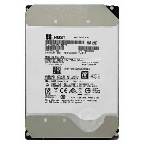 Жесткий диск HGST 0F27358 8Tb 7200 SAS 3,5 HDD