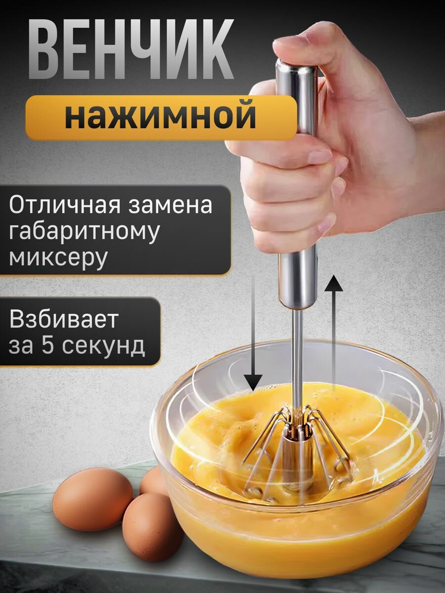 фото Венчик для взбивания полуавтоматический 24см