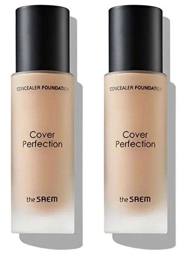 Тональная основа для лица The Saem Cover Perfection, тон 1,5 Natural Beige, 38 гр, 2 шт