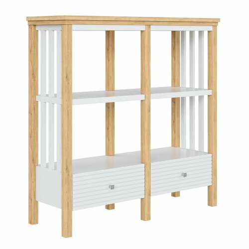 Стеллаж Кабинет Вояж 02-120 Р/Я (белый лак/антик 24)