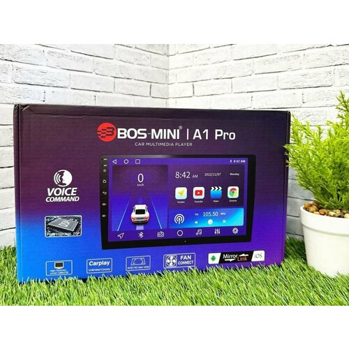 фото Автомагнитола android bos-mini a1 pro 4/64 55w с кулером на 9-дюймов мощная сенсорная магнитола 2din с 4 ядерным процессором 4/64 gb и кулером охлаждения