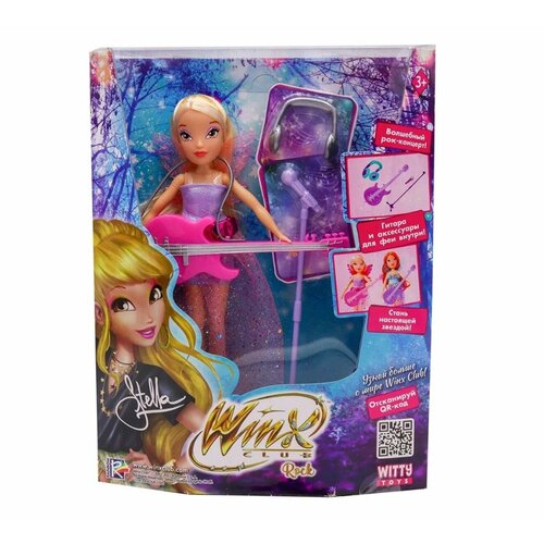 Шарнирная кукла Winx Club Rock. Стелла, с крыльями, 4 аксессуара, 24 см IW01332203