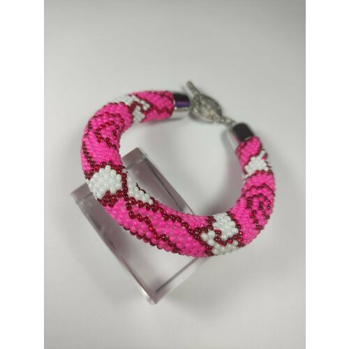 Плетеный браслет, 1 шт., размер 18 см, розовый, красный