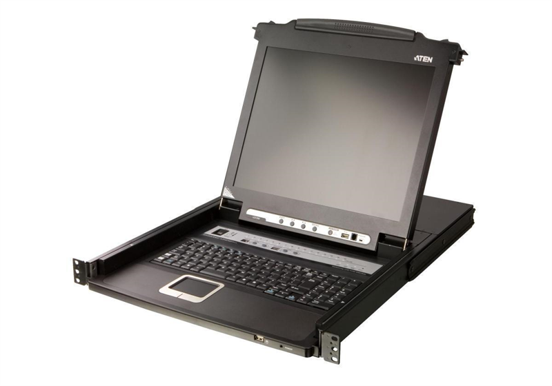 Квм консоль ATEN 16-Port PS/2-USB VGA Single Rail 17.3" 1920 x 1080 @ 60 Hz LCD KVM Switch (CL5716MW-ATA-RG)