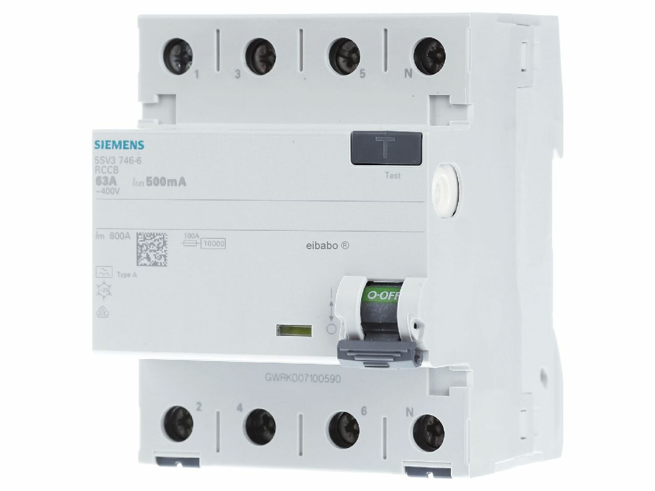 Остаточный токовый выключатель 4-х полюсный 63 / 0,5А 5SV3746-6 – Siemens – 4001869427904