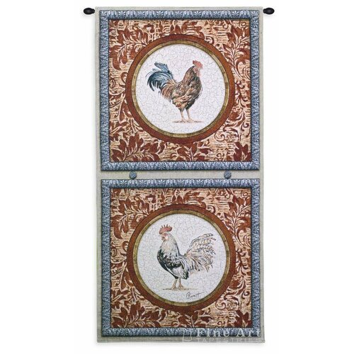 Американский Гобелен Картина Плюмаж II Петушиный Коллаж Вертикальный 65 x 130 см
