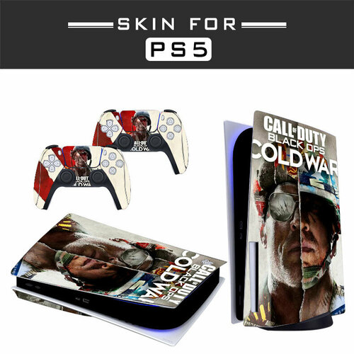 Наклейка для консоли PS5 CALL OF DUTY COLD WAR защитная плёнка набор наклеек assassin s creed odyssey на игровую консоль sony playstation 5 digital edition
