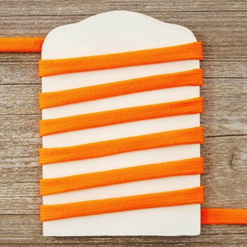 Шнур для шитья PEGA, плоский, полиэстровый, цвет ярко-оранжевый, 10 мм, 25 м, 1 уп