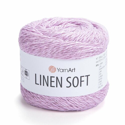 Пряжа Linen soft YarnArt, астра - 7321, 30% лен, 36% вискоза, 34% хлопок, 4 мотка, 100 г, 272 м. Alize