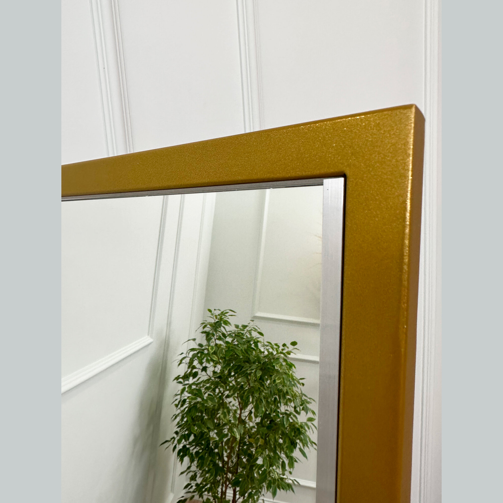 Зеркало напольное в полный рост Леомебель на колёсиках 160х49 Золотистый - фотография № 4