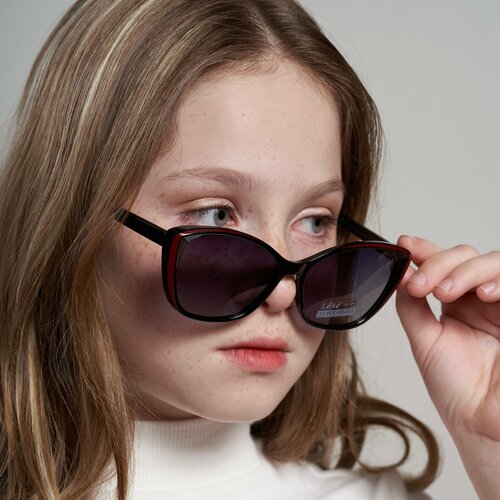 Солнцезащитные очки LEKE, черный, бордовый