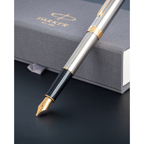 ручка перьевая parker sonnet stainless steel gt 2черных картр тонк 1931504 Ручка перьевая Parker Sonnet Core F527 (Stainless Steel GT F перо сталь нержавеющая)