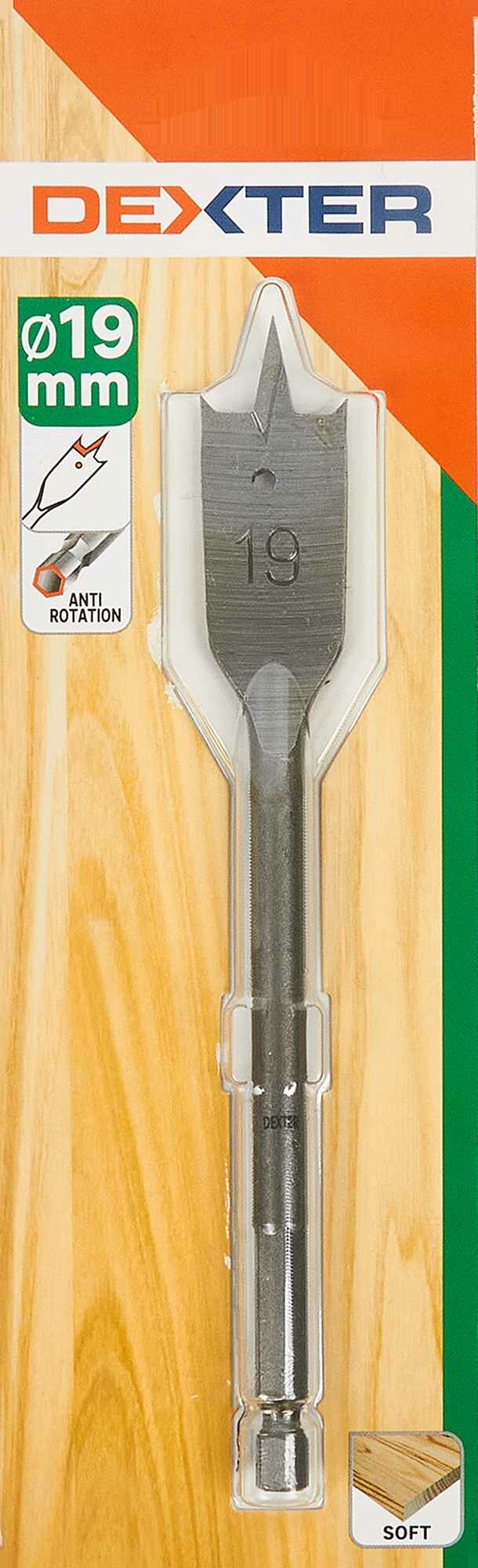 фото Сверло перовое по дереву Dexter 19x152 мм