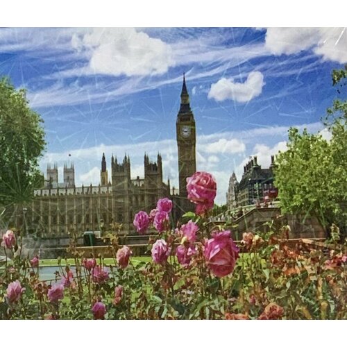 Алмазная мозаика. Картина стразами (на подрамнике размер 30х40 см, полная выкладка, круглые стразы) Лондон