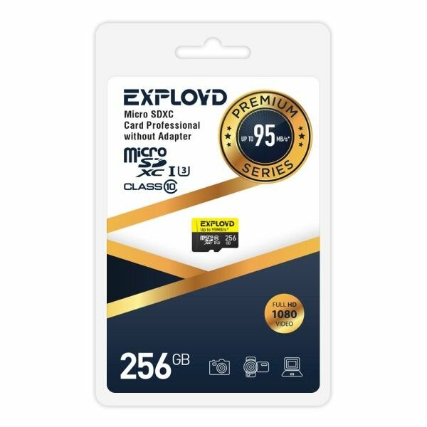 Карта памяти 256Gb MicroSD Exployd Premium (EX256GCSDXC10UHS-1-ElU3 w)