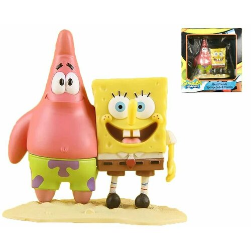 Фигурка Губка Боб Спанчбоб и Патрик / SpongeBob & Patrick (10см) рюкзак патрик и губка боб sponge bob голубой 2