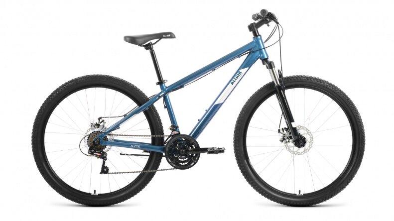 Велосипед горный FORWARD ALTAIR AL 27.5 D 2022 рама 19 RBK22AL27237, темно-синий/серебристый