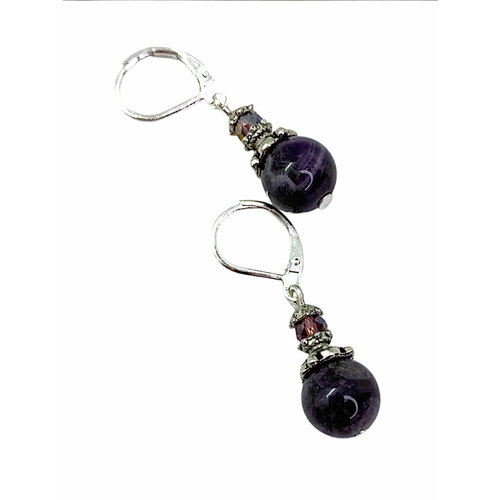 Серьги Dorim Серьги-талисман, аметист, размер 35 мм, фиолетовый, лиловый