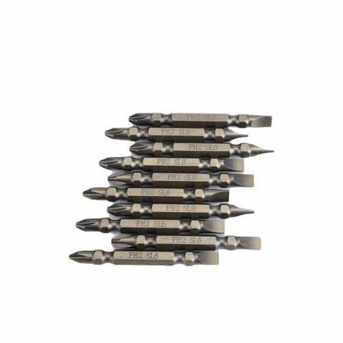 Набор бит для шуруповерта PH2/SL6, 65мм, 10 шт. ИНСТ54 INB2665