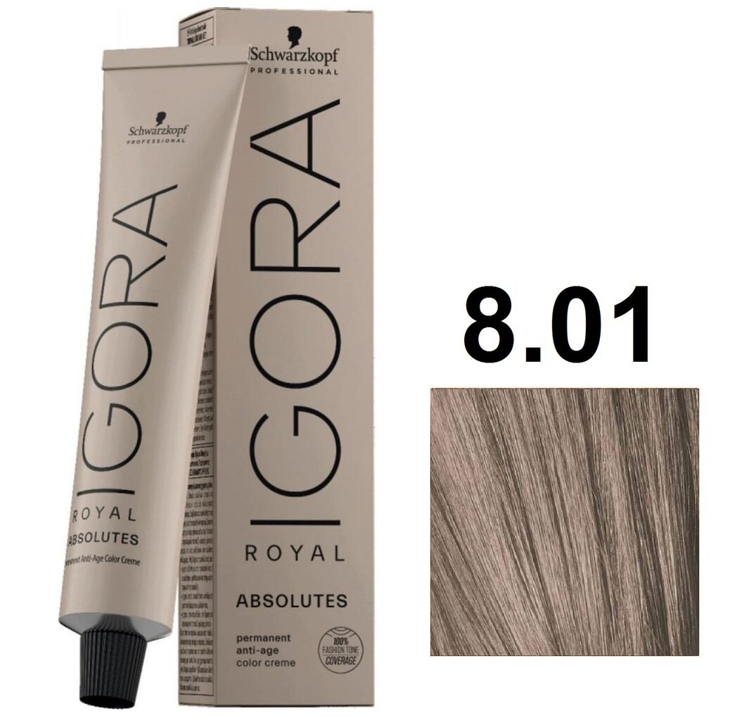 Schwarzkopf Igora Royal Absolute Крем-краска для волос 8/01 светлый русый натуральный сандрэ 60мл