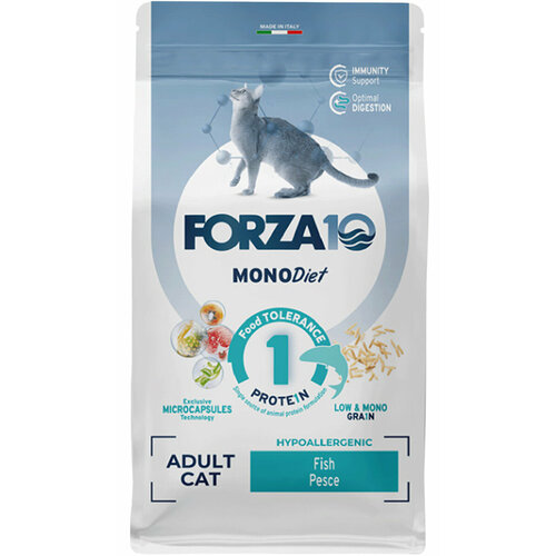 FORZA10 CAT MONODIET для взрослых кошек при аллергии с рыбой NEW (0,4 кг)