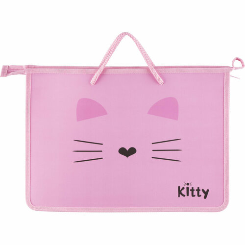 Папка для тетрадей Комус Класс Kitty А4 на молн с ручк, пластик, 45мм, ПТ-15