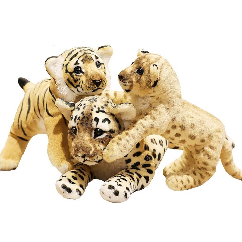 Lintunba плюшевые львы тигры леопарды 39-58 см, 39cm leopard, Унисекс — фото 1