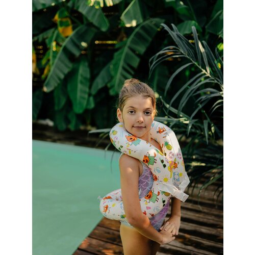 Жилет-восьмерка для плавания Три кота, размер M, цвет белый