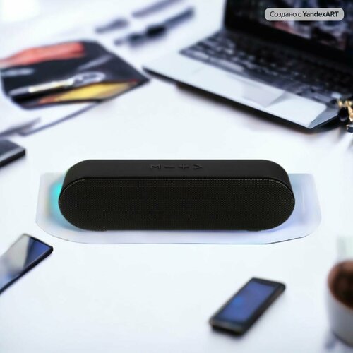 Портативная блютуз колонка PLUS / Беспроводная Bluetooth акустика / Черный