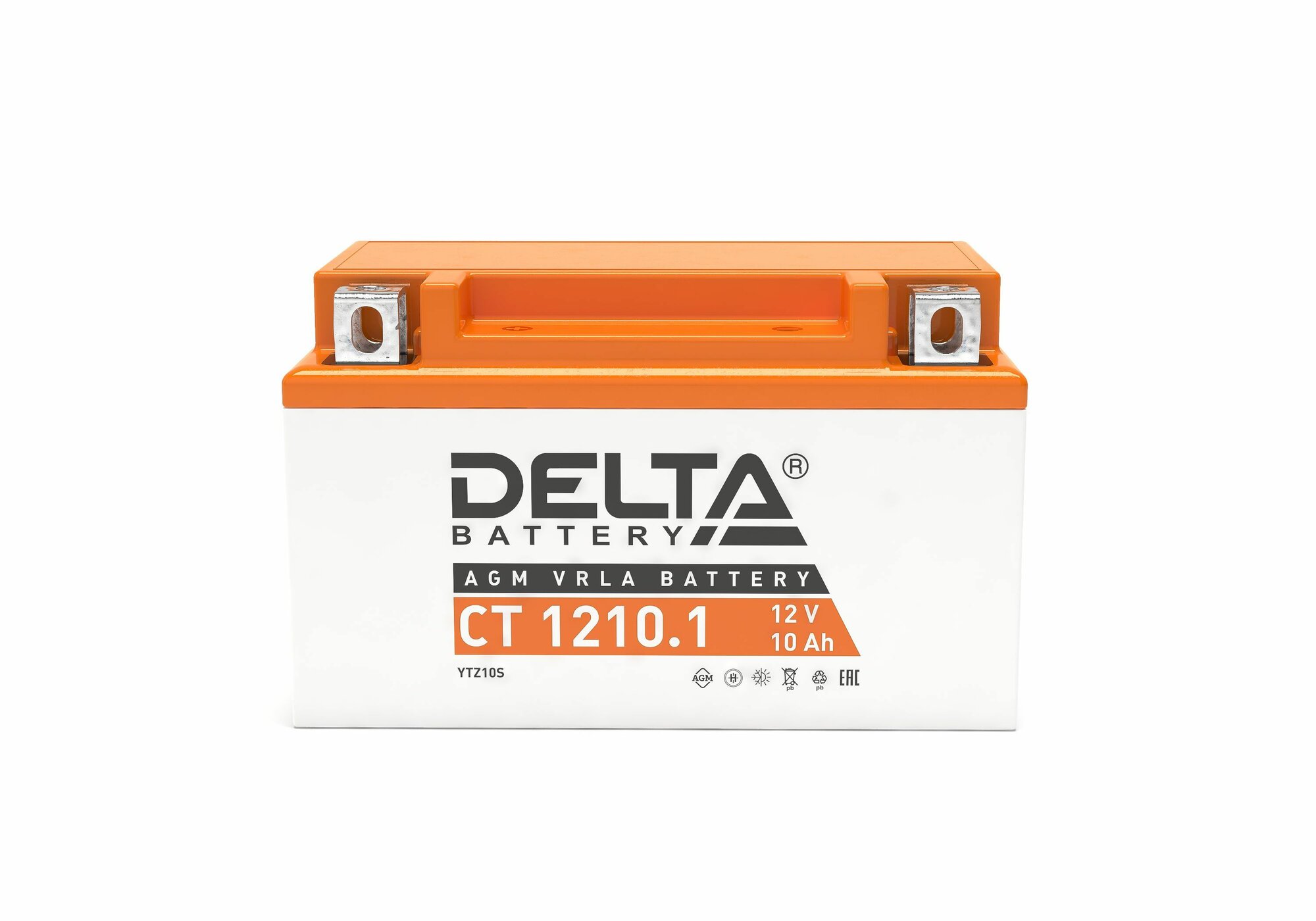Мото аккумулятор стартерный Delta CT 1210.1 12В 10Ач прямая полярность 190А (12V 10Ah) (YTZ10S) AGM, аккумулятор для мотоцикла, мопеда, скутера, квадроцикла, снегохода гидроцикла дизельных генераторов — фото 1