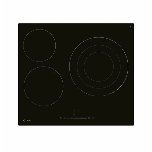 Варочная панель электрическая LEX EVH 631A BL 60 см встраиваемая таймер защита от перегрева автоотключение индикатор остаточного тепла 14356₽