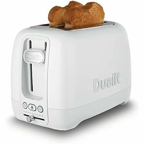 Тостер Dualit Domus на 2 ломтика белый Удлиненные отделения для больших ломтиков хлеба Функция размораживания бубликов и тостеров Функция Peek & Pop Доступен соответствующий чайник Domus и решетка для сэндвичей