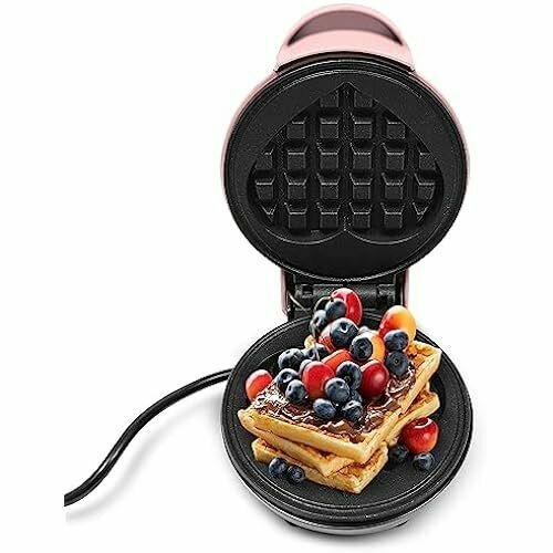 Мини-вафельница в форме сердца Вафельница из нержавеющей стали Маленькая вафельница с антипригарным покрытием Блинница для вафель Детские вечеринки по случаю дня рождения розовый 922900₽