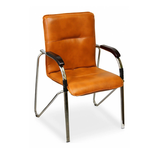 Кресло Самба КС 1 арт. РМК 000.457 эк/к оранжевый, локти дерево темные