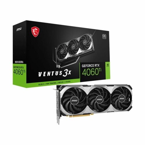 Видеокарта MSI PCI-E nVidia GeForce RTX 4060TI 8G VENTUS 3X E 8GbGDDR6128bitHDMI DP RTL RTX 4060 TI VENTUS 3X E 8G 5700700₽