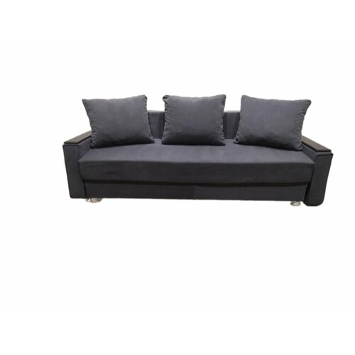 Диван-книжка Холлф ткань RS-27 темно-серый , жесткий подлокотник , доска 1й сорт, ППУ, ткань, с ящиком для хранения 2150х950х850 (1400х1900) мебельный РАЙ